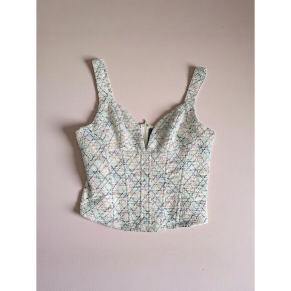 VICi Cream Embroidered Corset Tank Top Size XL - Picture 3 of 9